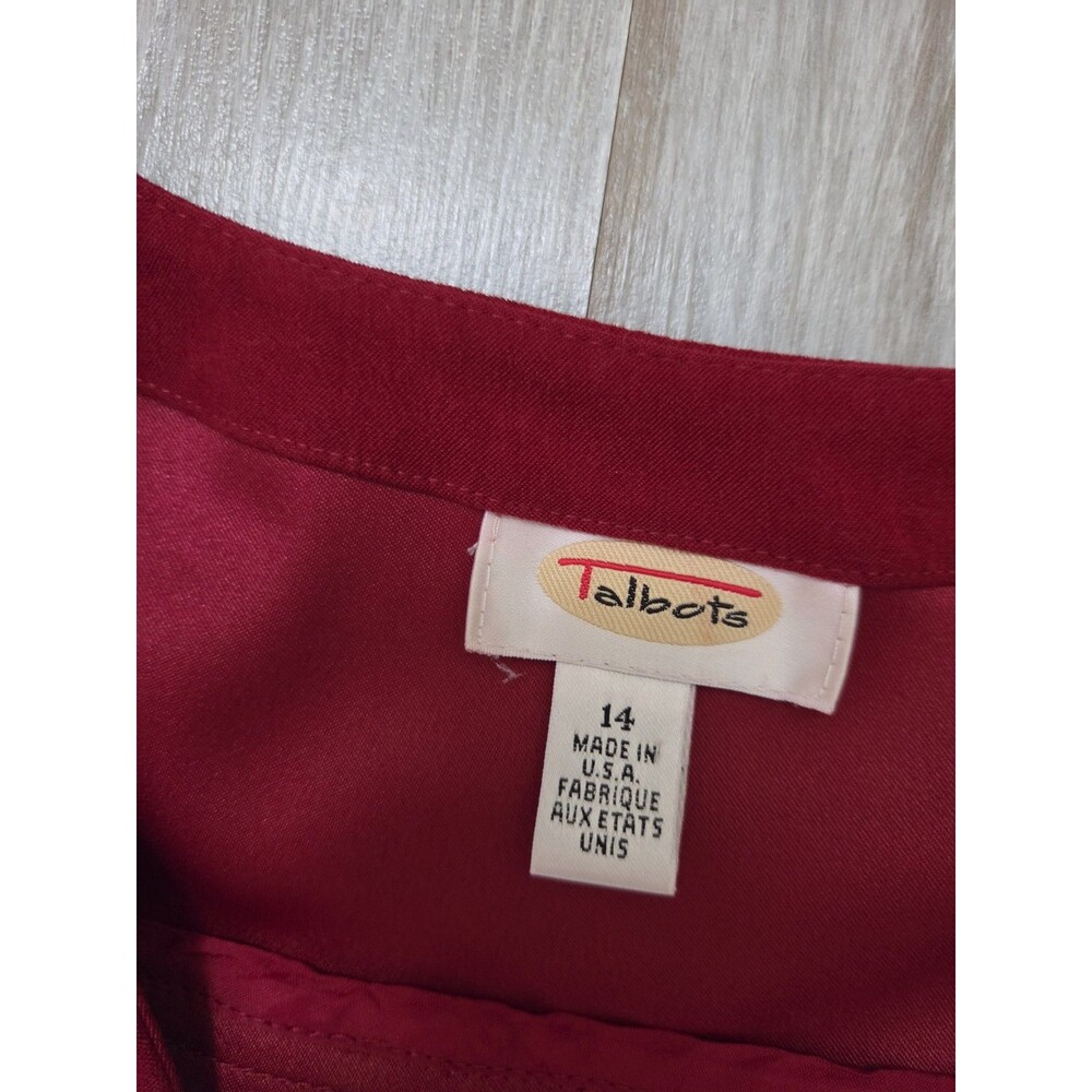 Talbots Red Maxi Dress Womens 14 Button Front Sleeveless Pocket USA Made EUC - Picture 4 of 10